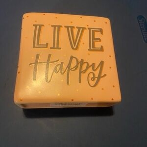 New with Tags - Primitives By Kathy - Live Happy Square Ceramic Bud Vase
